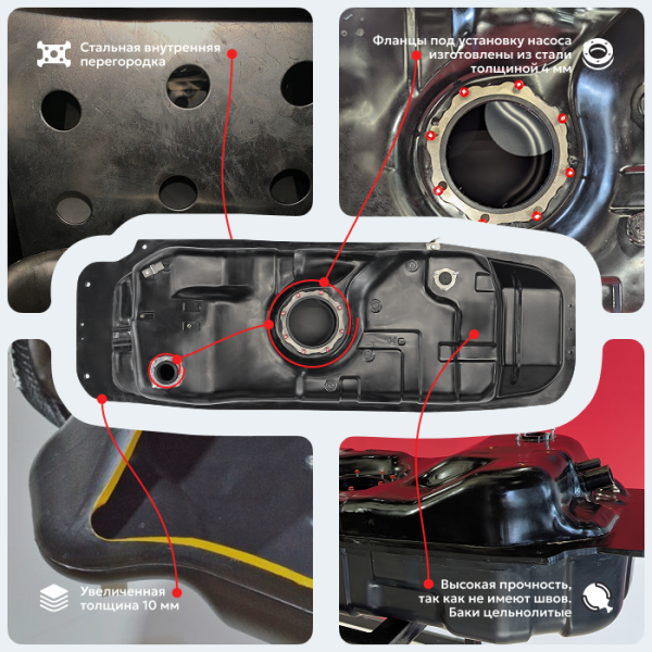 Пластиковый топливный бак SsangYong Actyon (Дизель) 2005-2012 г.в (bolt-on)